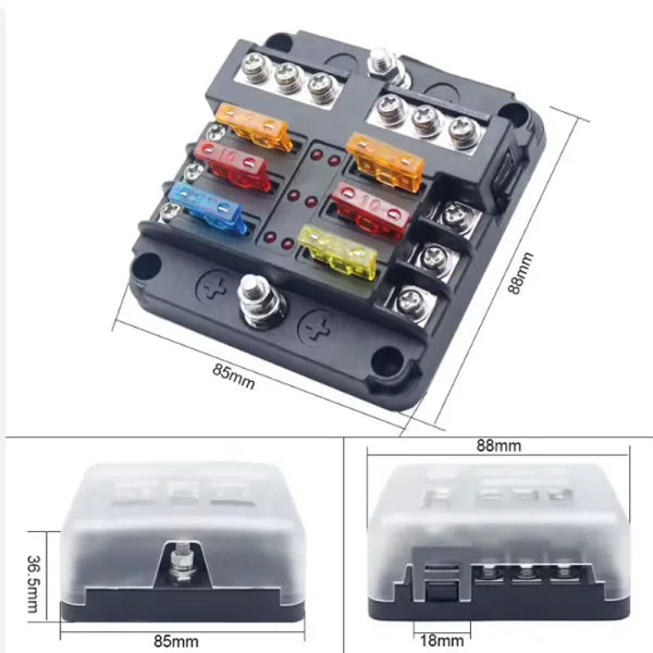 Fuse Board Riog 12V – 36V 100Amp 6 way Fuse Board & Fuses – Oddies Marine