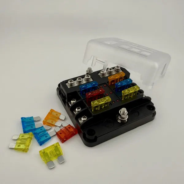 12V – 36V 100Amp 6 way Fuse Board & Fuses