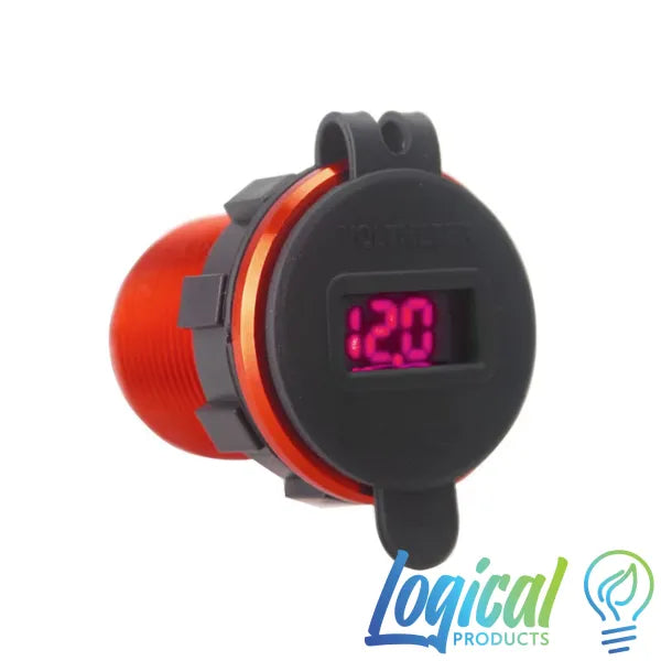 12V 24V Fast Charging Dual USB outlet Aluminum with Voltmeter