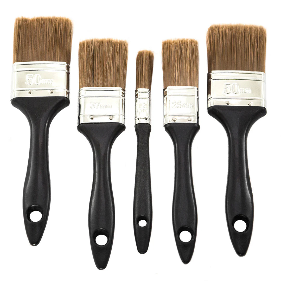 Haydn® 5pk Synthetic Brushes Black Plastic Handle